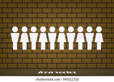 Man and woman icon vector illustration eps10. Isolated badge people flat design for website or app - stock graphics