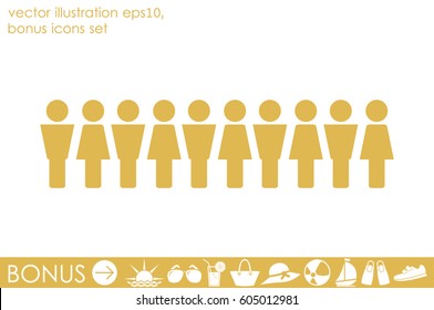 Man and woman icon vector illustration eps10. Isolated badge people flat design for website or app - stock graphics