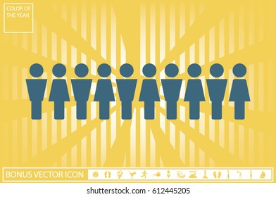 Man and woman icon vector illustration eps10. Isolated badge people flat design for website or app - stock graphics