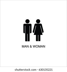 Man and woman icon vector illustration on white background. Male and female icon.
