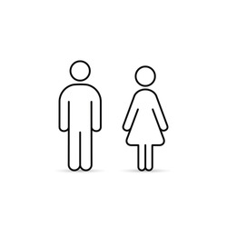 Icona Uomo E Donna, Illustrazione Di Linee Isolate Vettoriali.