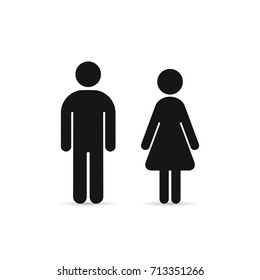 Man and Woman icon, vector isolated flat design symbol.