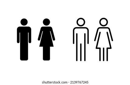 Man Woman Icon Vector Male Female Stock Vector (Royalty Free ...