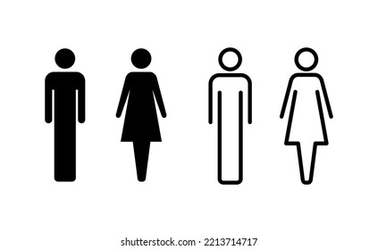 Man and woman icon vector for web and mobile app. male and female sign and symbol. Girls and boys