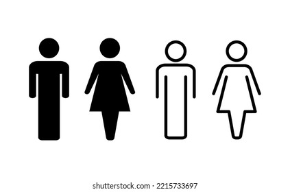 Vector de iconos de hombre y mujer para la web y aplicación móvil. signo y símbolo masculino y femenino. Niñas y niños
