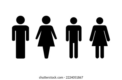 Man and woman icon vector for web and mobile app. male and female sign and symbol. Girls and boys