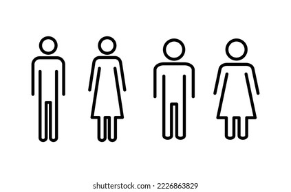 Man and woman icon vector for web and mobile app. male and female sign and symbol. Girls and boys