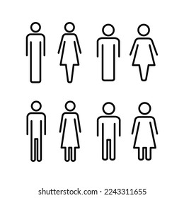 Vector de iconos de hombre y mujer para la web y aplicación móvil. signo y símbolo masculino y femenino. Niñas y niños
