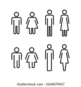 Vector de iconos de hombre y mujer para la web y aplicación móvil. signo y símbolo masculino y femenino. Niñas y niños