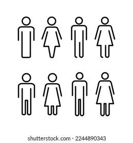 Vector de iconos de hombre y mujer para la web y aplicación móvil. signo y símbolo masculino y femenino. Niñas y niños