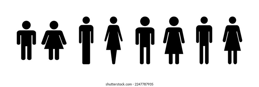 Vector de iconos de hombre y mujer para la web y aplicación móvil. signo y símbolo masculino y femenino. Niñas y niños