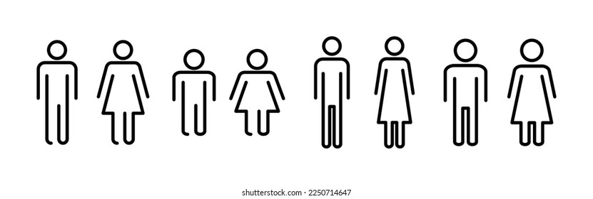 Man and woman icon vector for web and mobile app. male and female sign and symbol. Girls and boys