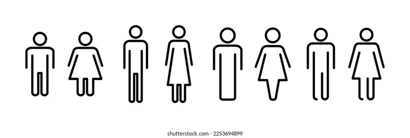 Man and woman icon vector for web and mobile app. male and female sign and symbol. Girls and boys