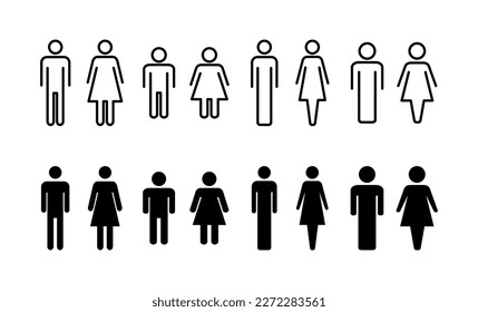 Man and woman icon vector for web and mobile app. male and female sign and symbol. Girls and boys