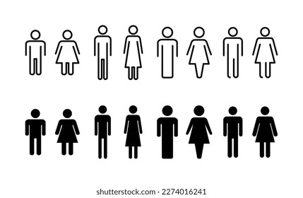 Man and woman icon vector for web and mobile app. male and female sign and symbol. Girls and boys