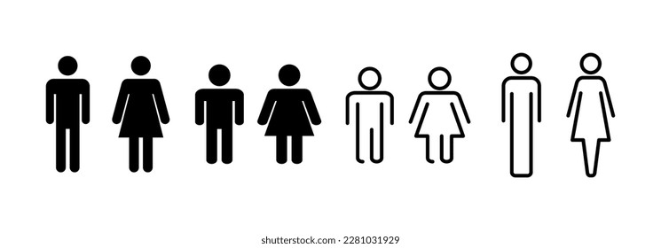 Man and woman icon vector for web and mobile app. male and female sign and symbol. Girls and boys