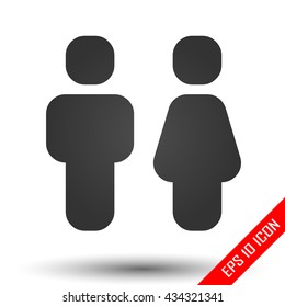 Man and woman icon. Woman's and man's shape. Male and female icon. Gender icon. Vector illustration.