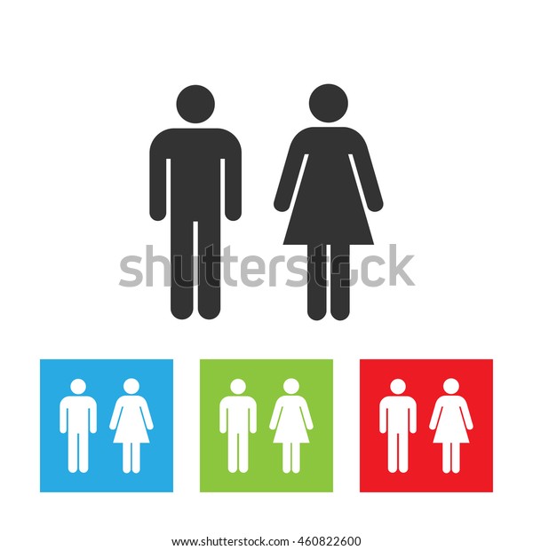 Man and woman icon.\
Woman\'s and man\'s shape. Male and female icon. Gender icon. Vector\
illustration.