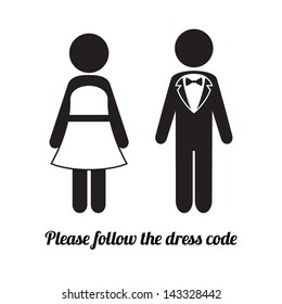 Man And Woman Icons. Black Tie Dress Code Icon