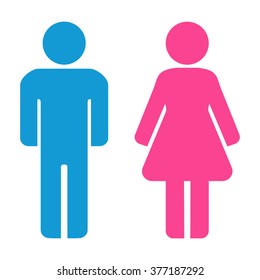 Man and woman icons. Restroom icon, toilet sign. Vector graphic.