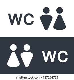 Man and woman icons. Restroom icon, toilet sign. Vector graphic