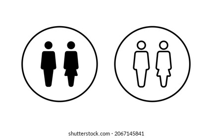 Man and woman icons set. male and female sign and symbol. Girls and boys