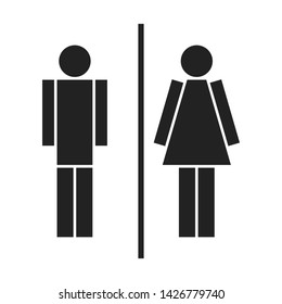 Man and woman icons. Toilet icons on white background. 