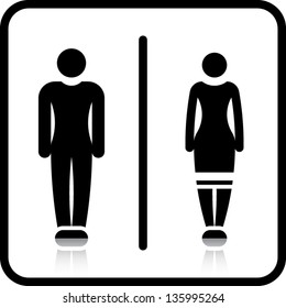 Man Woman Icons - Washroom, restroom, public or office. Wherever you need a male and female icon these simple but stylish minimalist gender symbols get the job done with minimal fuss.