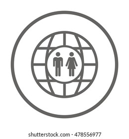 Man and Woman Icon,vector. Flat design.