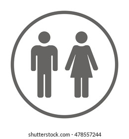 Man and Woman Icon,vector. Flat design.