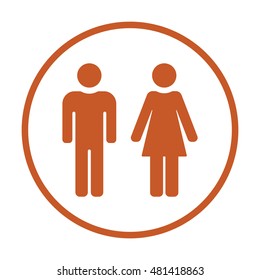 Man and Woman Icon,vector. Flat design.