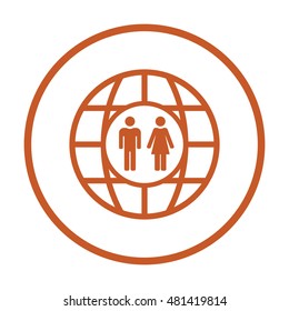 Man and Woman Icon,vector. Flat design.