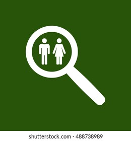 Man and Woman Icon,vector. Flat design.