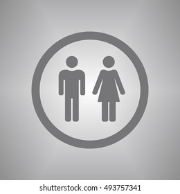 Man and Woman Icon,vector. Flat design.