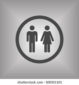 Man and Woman Icon,vector. Flat design.