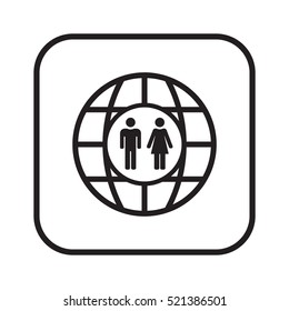 Man and Woman Icon,vector. Flat design.