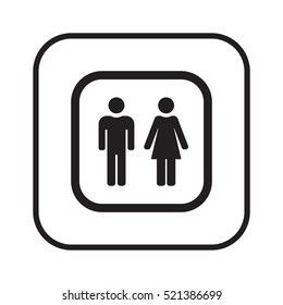 Man and Woman Icon,vector. Flat design.