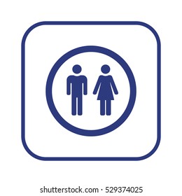 Man and Woman Icon,vector. Flat design.