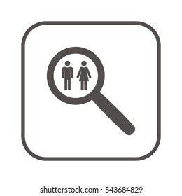 Man and Woman Icon,vector. Flat design.