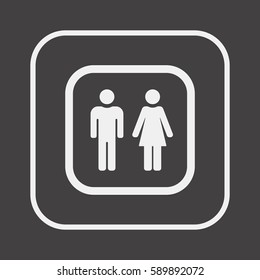 Man and Woman Icon,vector. Flat design.