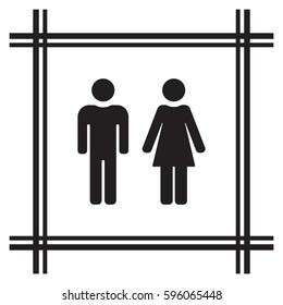 Man and Woman Icon,vector. Flat design.