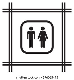 Man and Woman Icon,vector. Flat design.