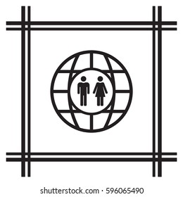 Man and Woman Icon,vector. Flat design.