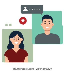 Man and woman illustration concept