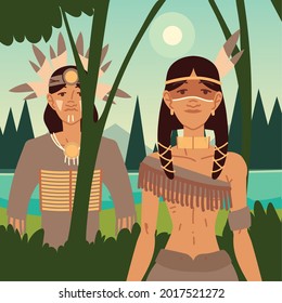 man and woman indigenous portrait