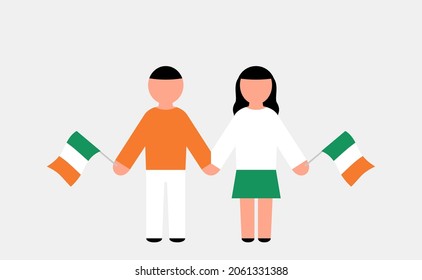 Man And Woman With Irish Flag