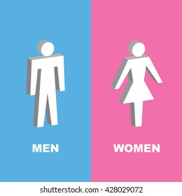 man and woman isometric, vector logo elements