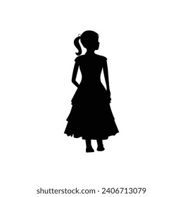 Man, Woman and kids standing silhouette. Group in formal dress. Shillouette romantic couple picture. Silhouettes of People.