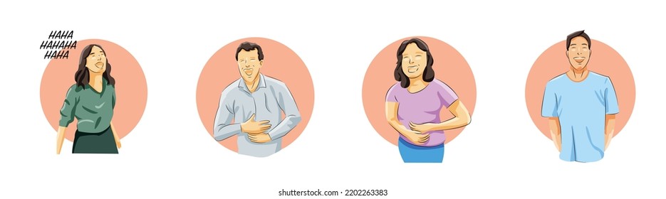 Man and woman laughing funny reaction