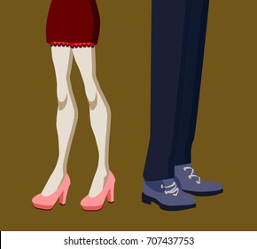 man and woman legs in quarrel position
